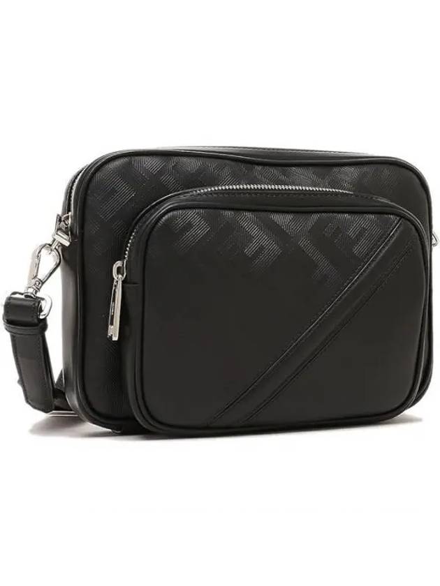 Luxury Fendi Shadow Diagonal Duo Camera Cross Bag Black