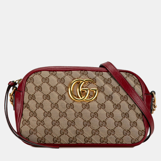 Luxury Gucci Trending 2025 Small GG Canvas Marmont Crossbody