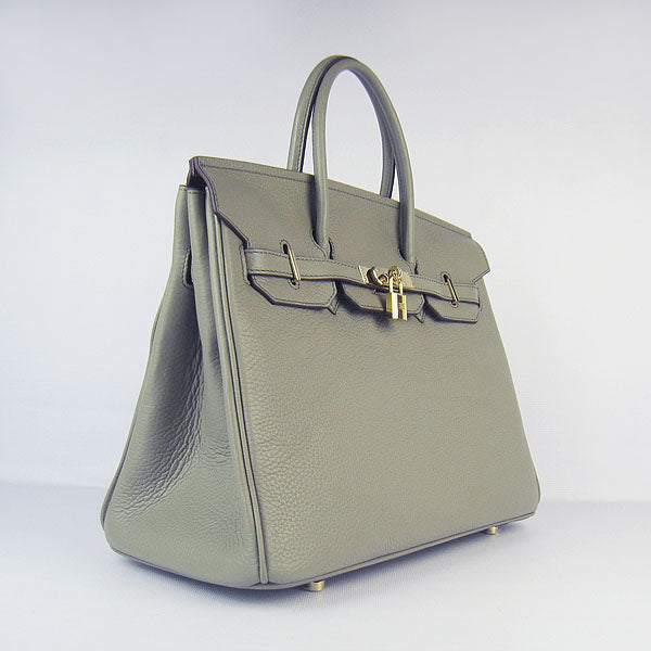 Luxury Hermes Birkin 30cm Togo Leather Handbags Dark Grey Golden