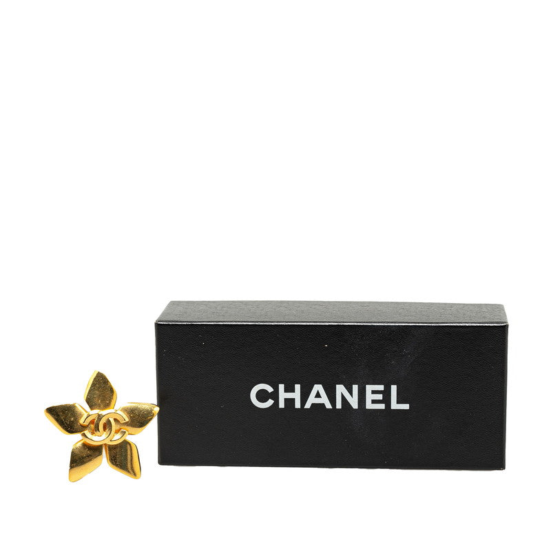 Chanel Vintage Coco Mark Star Motif Brooch Gold Plated