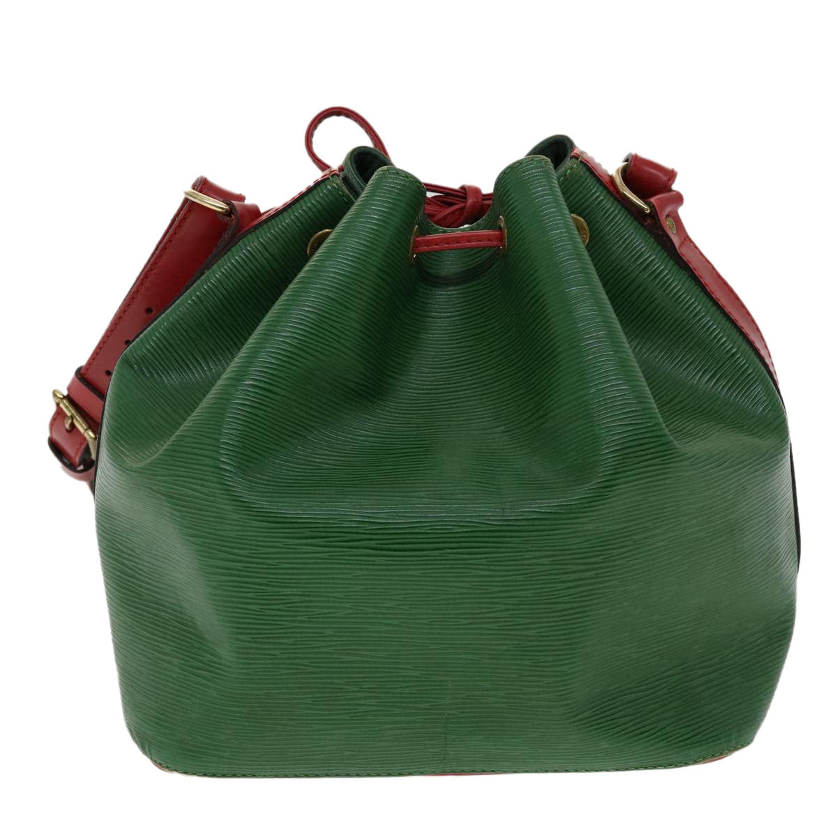 LOUIS VUITTON Epi Petit Noe Bicolor Shoulder Bag Green Red M44147 LV ai476