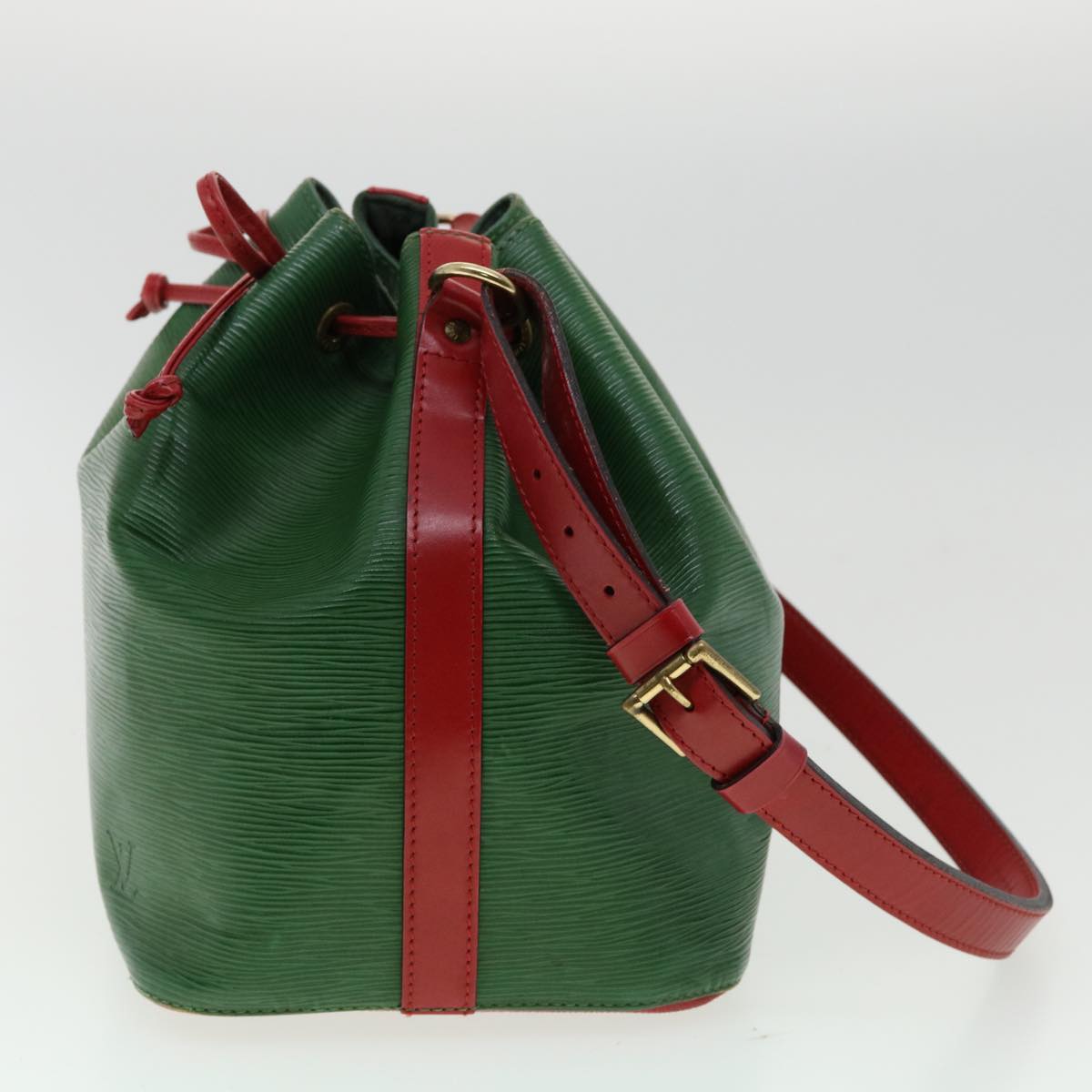 LOUIS VUITTON Epi Petit Noe Bicolor Shoulder Bag Green Red M44147 LV ai476