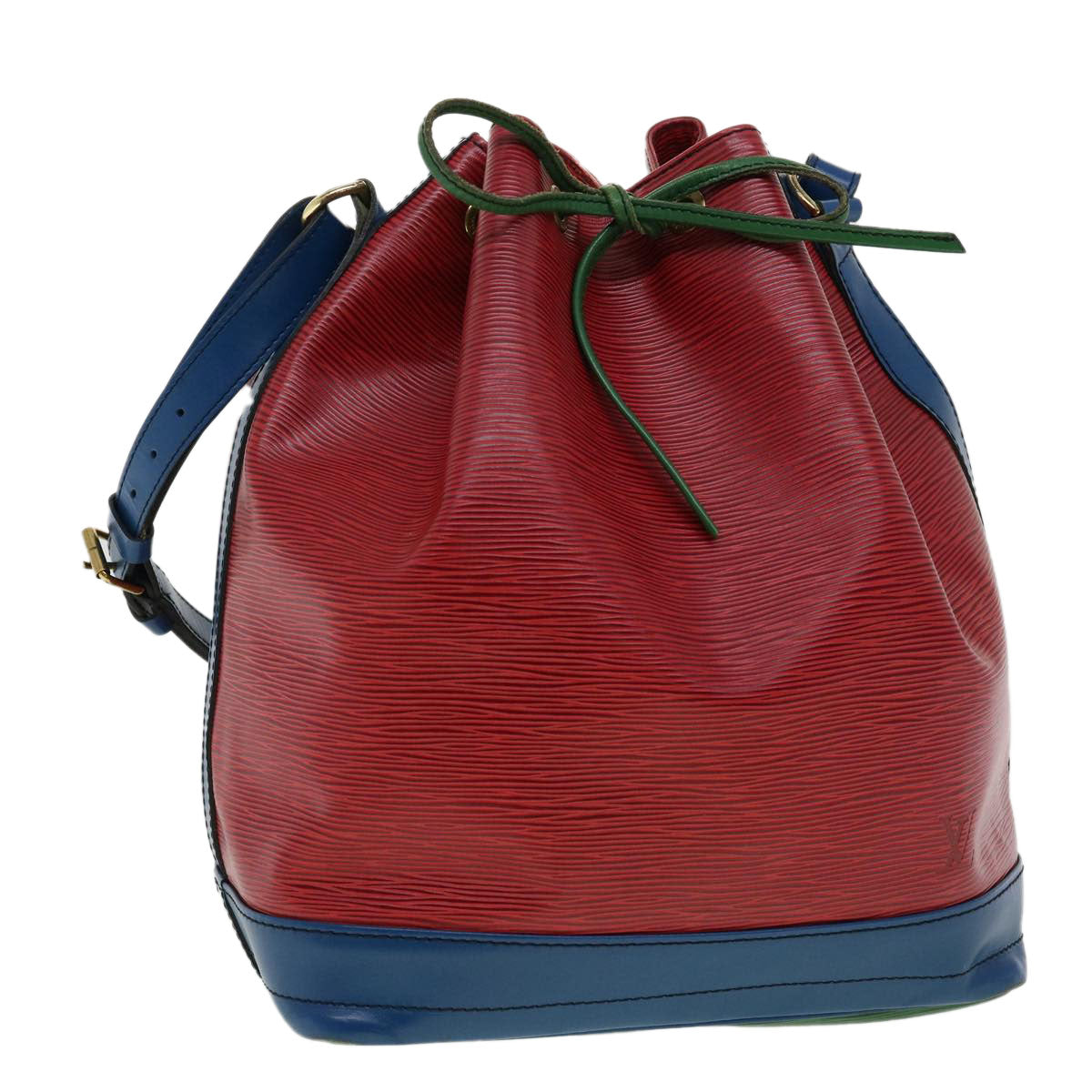 LOUIS VUITTON Epi Tricolor Noe Shoulder Bag Green Blue Red M44084 LV ai477