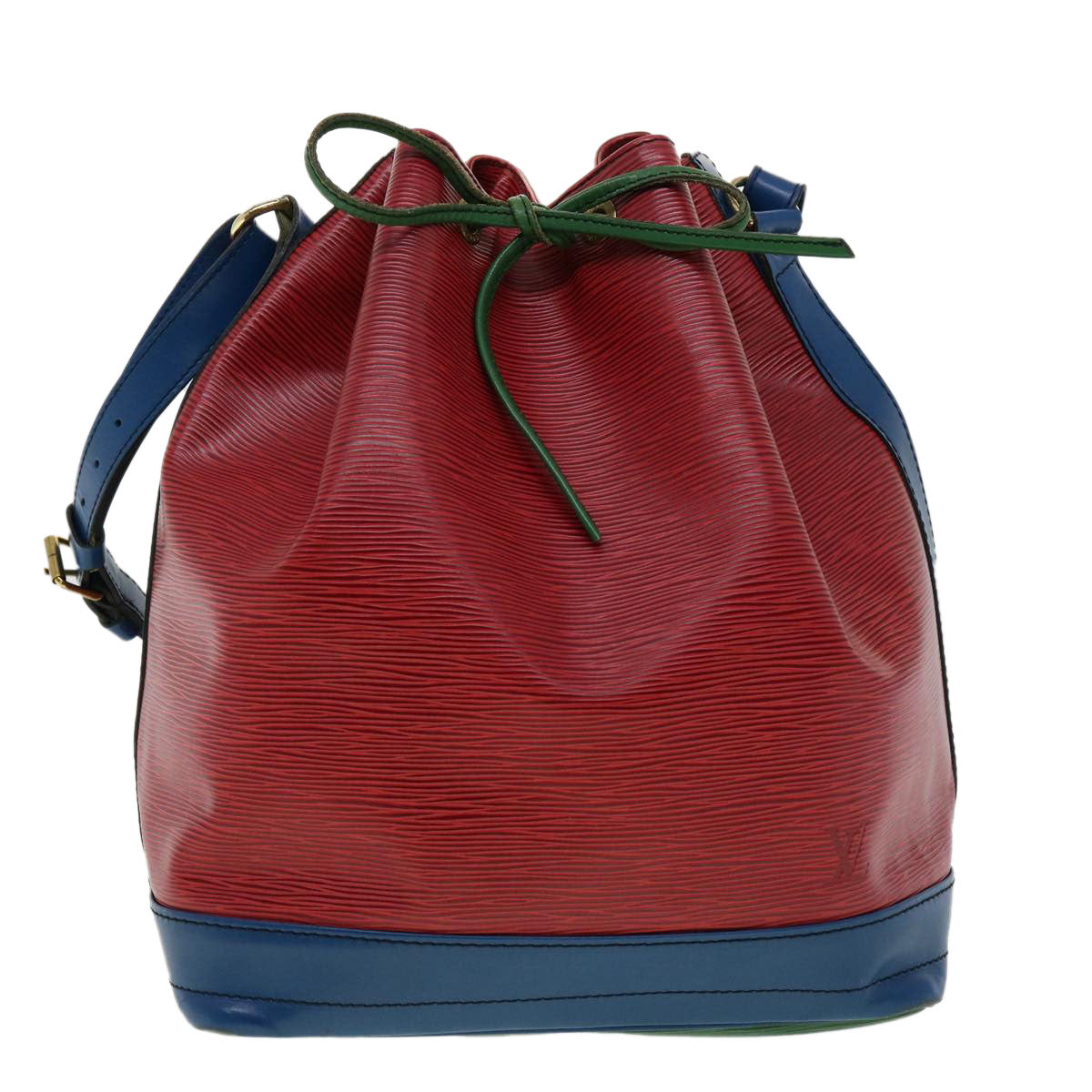LOUIS VUITTON Epi Tricolor Noe Shoulder Bag Green Blue Red M44084 LV ai477