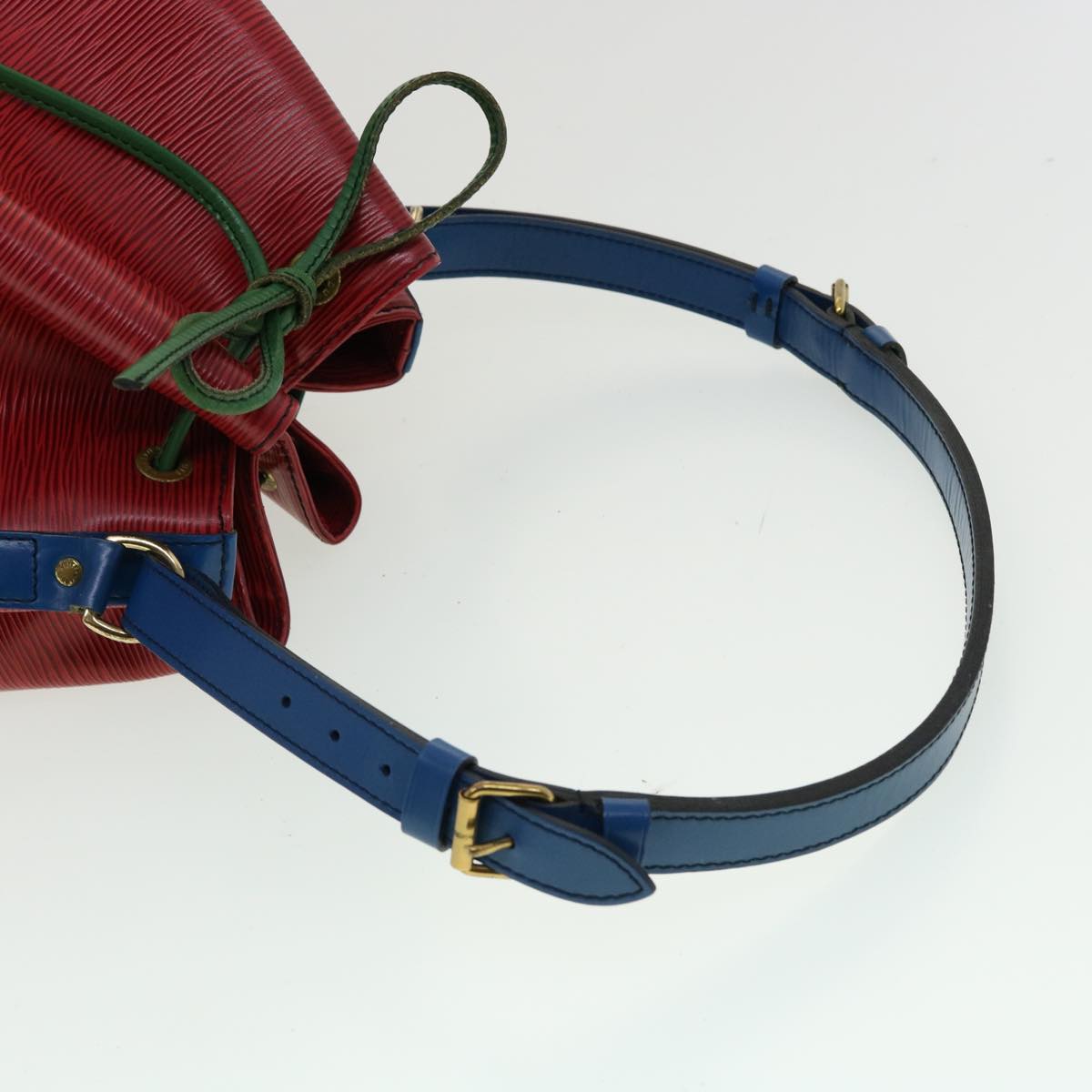 LOUIS VUITTON Epi Tricolor Noe Shoulder Bag Green Blue Red M44084 LV ai477