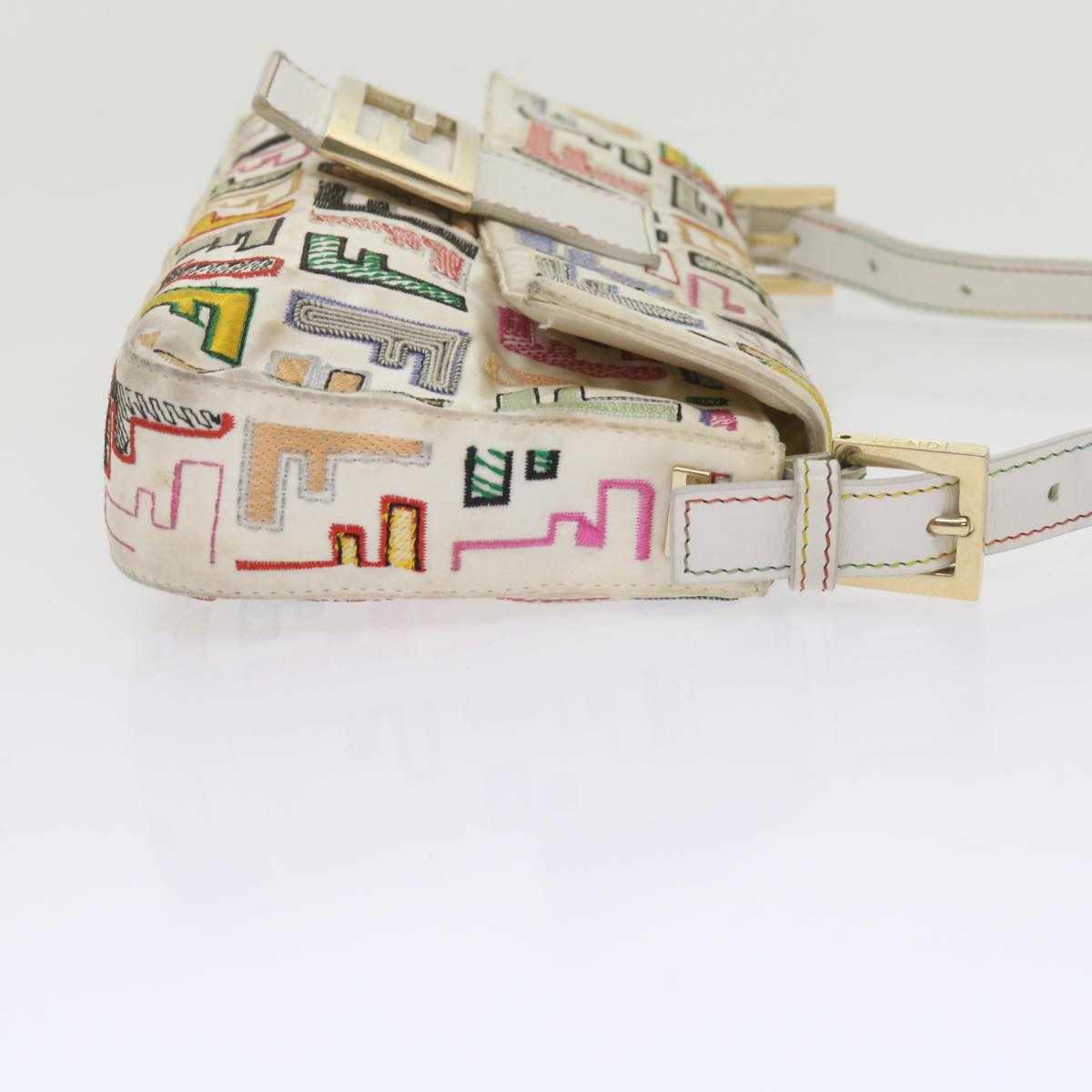 Luxury FendiZucca Canvas Mamma Baguette Shoulder Bag Multicolorai670
