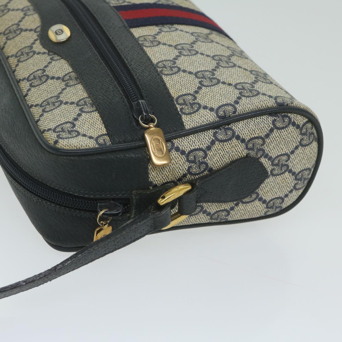 GUCCI GG Supreme Sherry Line Shoulder Bag Red Navy 98 02 004  ai695