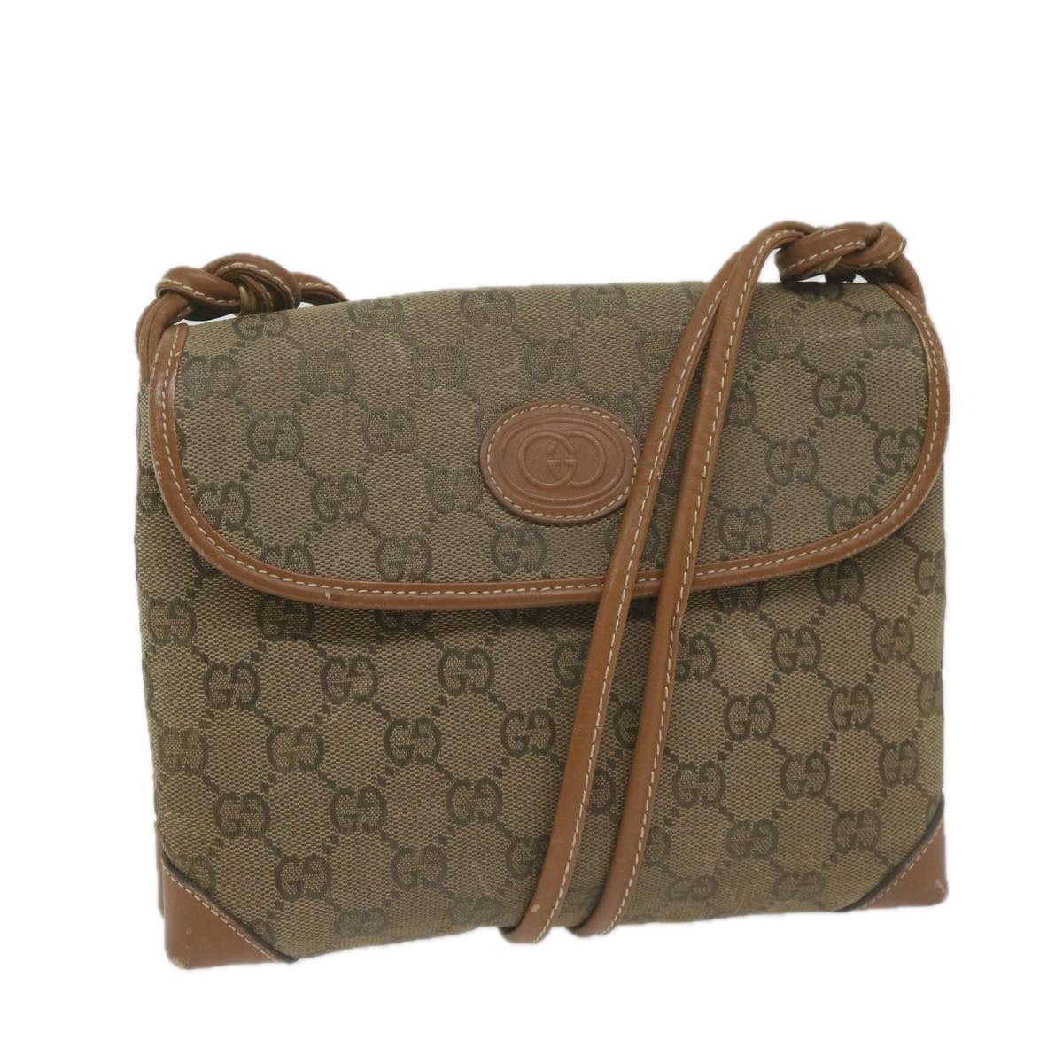 GUCCI GG Canvas Shoulder Bag Beige  ai697