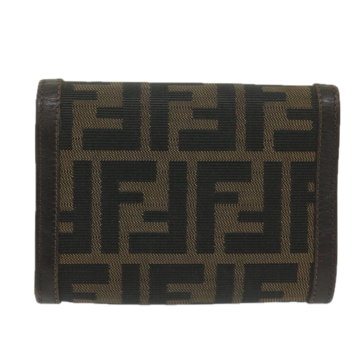 Luxury FendiZucca Canvas Wallet Black Brownai711