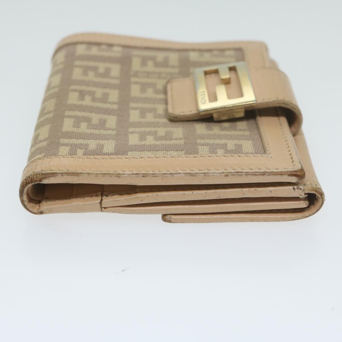 Luxury FendiZucchino Canvas Mamma Wallet Beigeai712