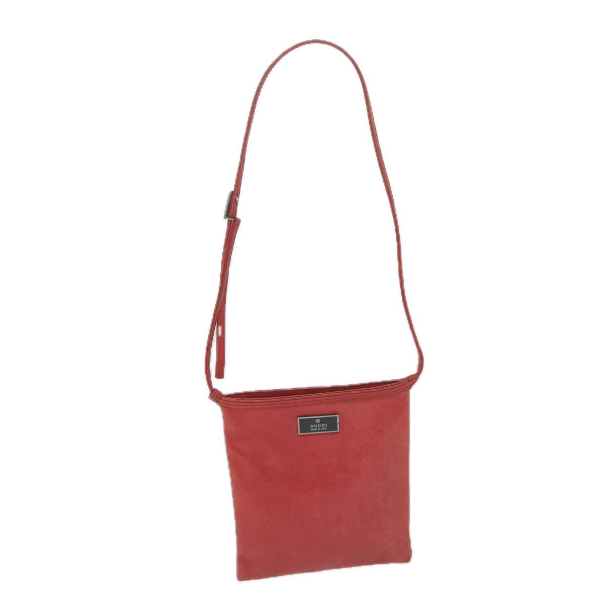 GUCCI Shoulder Bag Leather Red  ai714