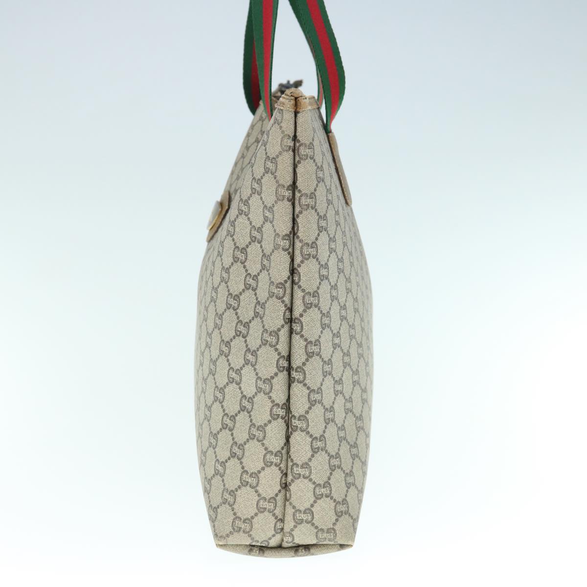 GUCCI GG Plus Supreme Web Sherry Line Tote Bag Beige Red Green  ai748