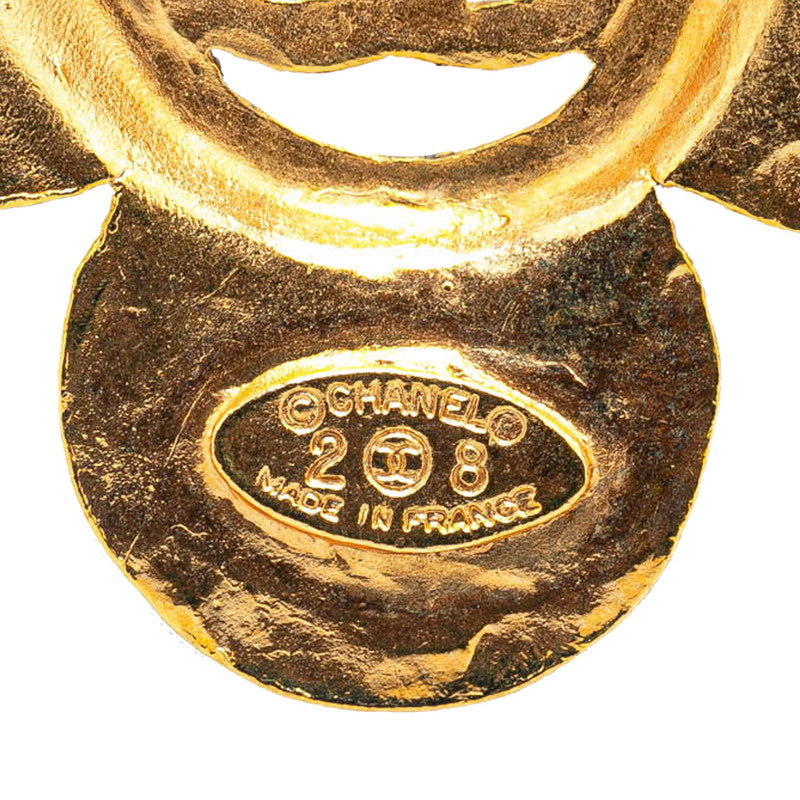 Chanel Vintage Clover Motif Brooch Gold