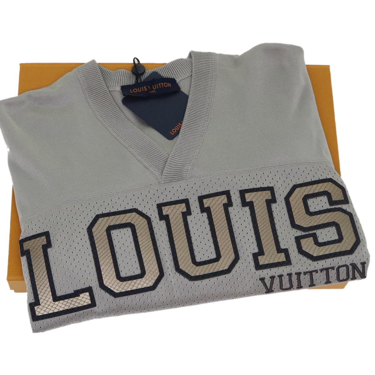 LOUIS VUITTON Basketball Game T-Shirt Exotic Leather Rayon 18AW XS LV ak198