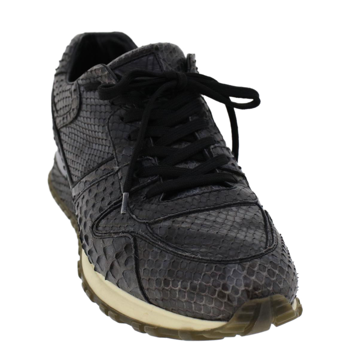 LOUIS VUITTON Sneakers Exotic Leather 6 Black LV ak202