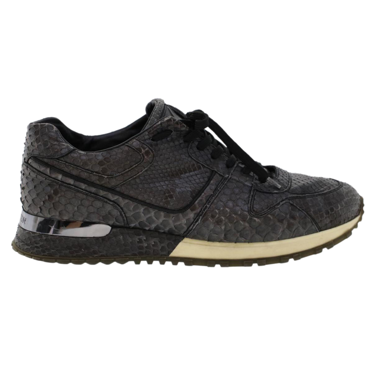 LOUIS VUITTON Sneakers Exotic Leather 6 Black LV ak202