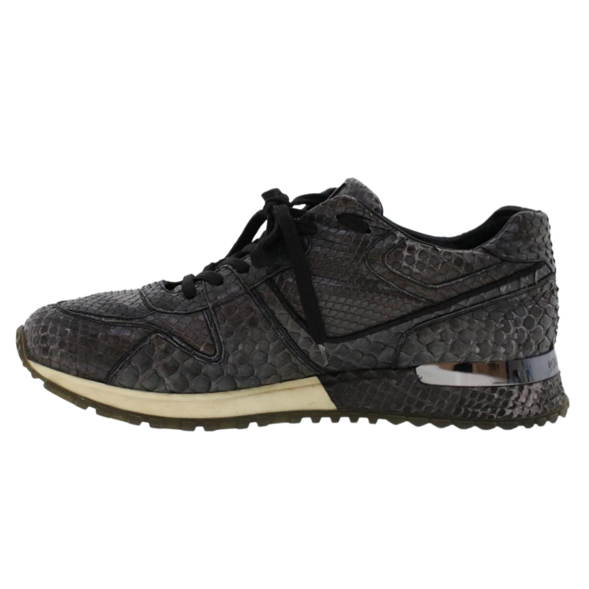 LOUIS VUITTON Sneakers Exotic Leather 6 Black LV ak202