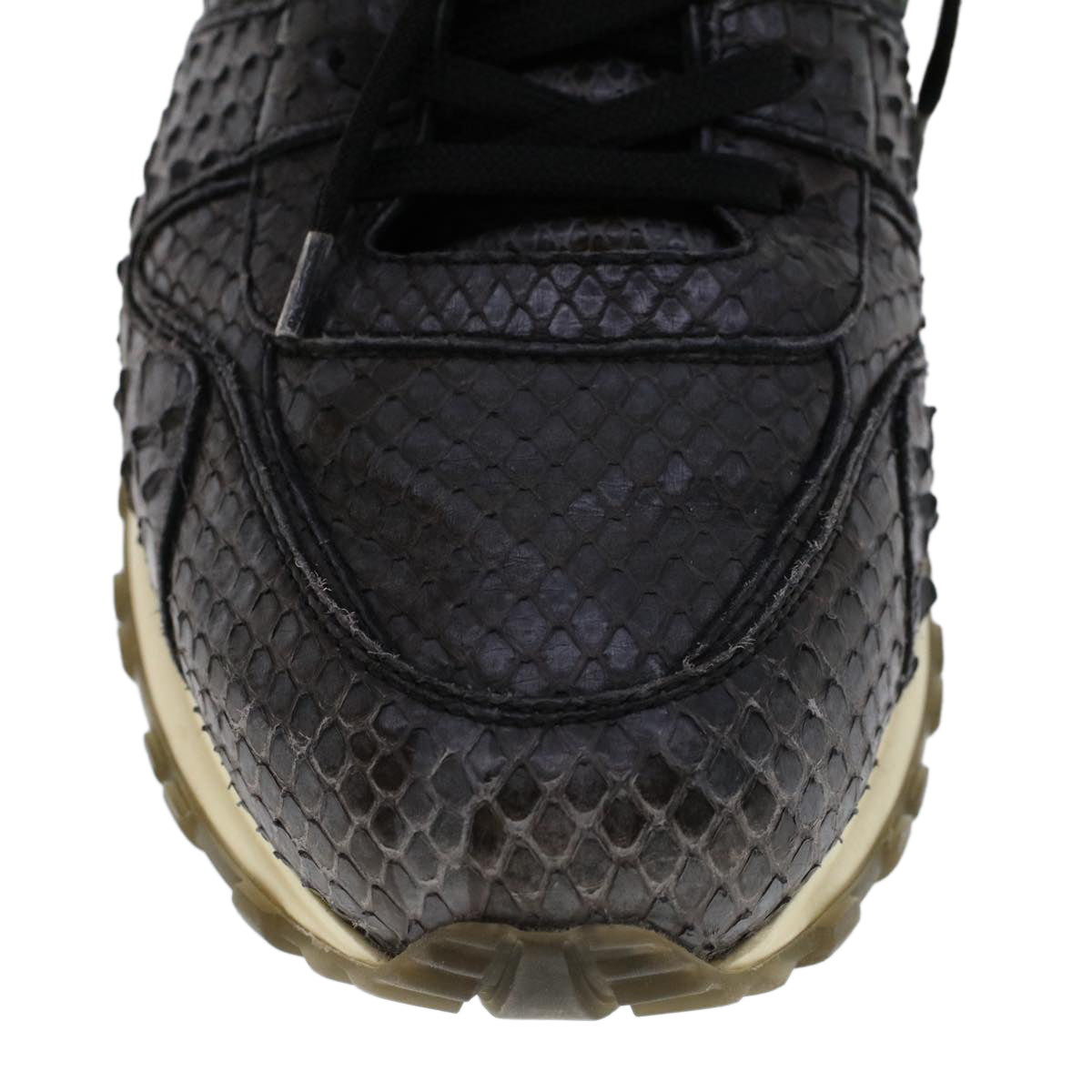 LOUIS VUITTON Sneakers Exotic Leather 6 Black LV ak202