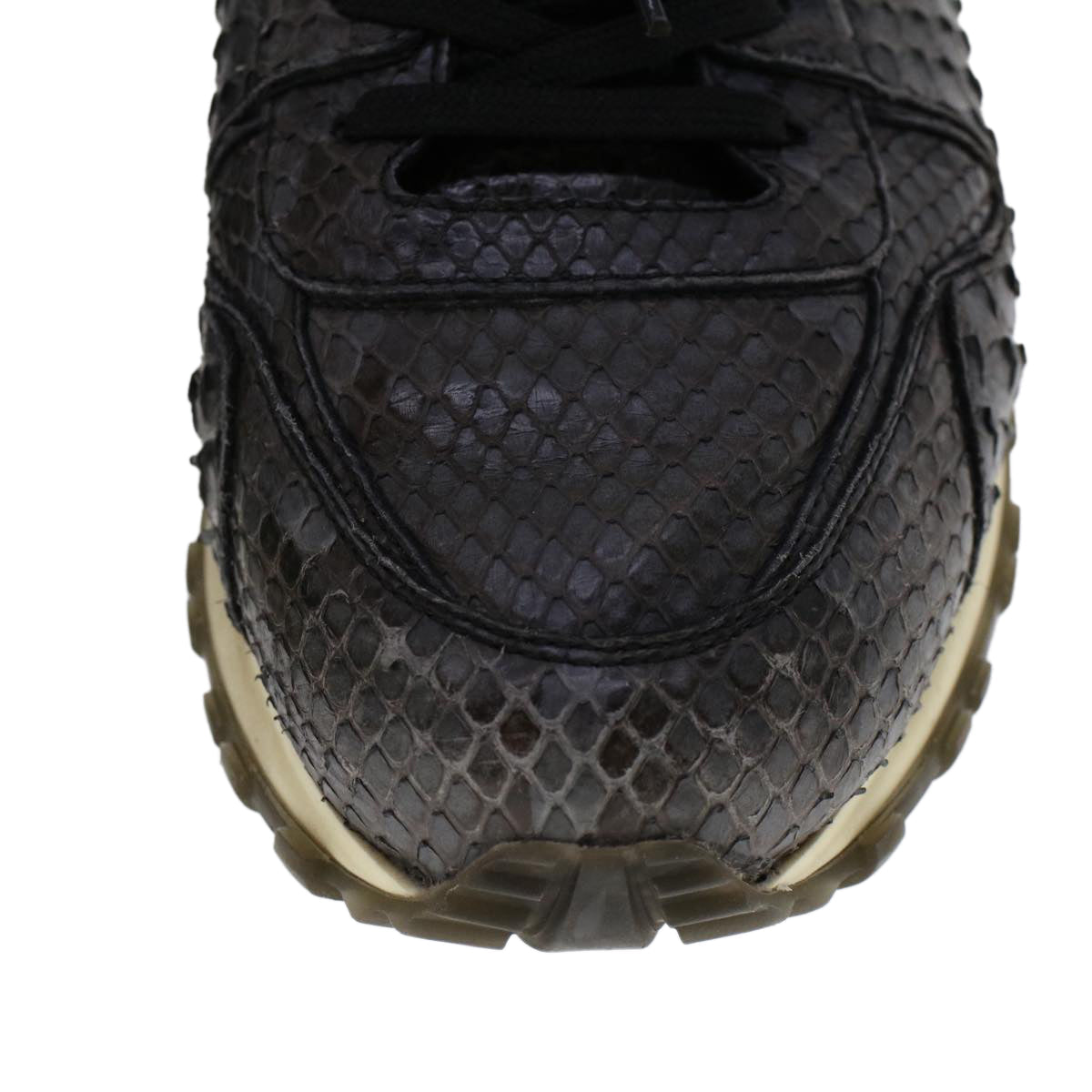 LOUIS VUITTON Sneakers Exotic Leather 6 Black LV ak202