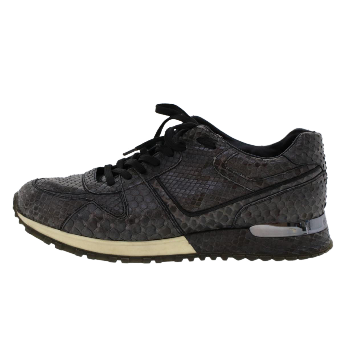 LOUIS VUITTON Sneakers Exotic Leather 6 Black LV ak202