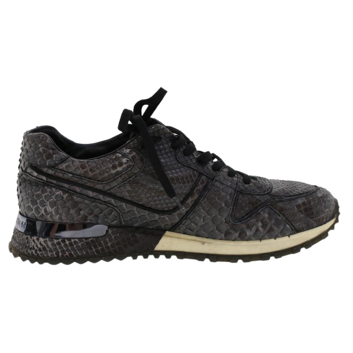 LOUIS VUITTON Sneakers Exotic Leather 6 Black LV ak202