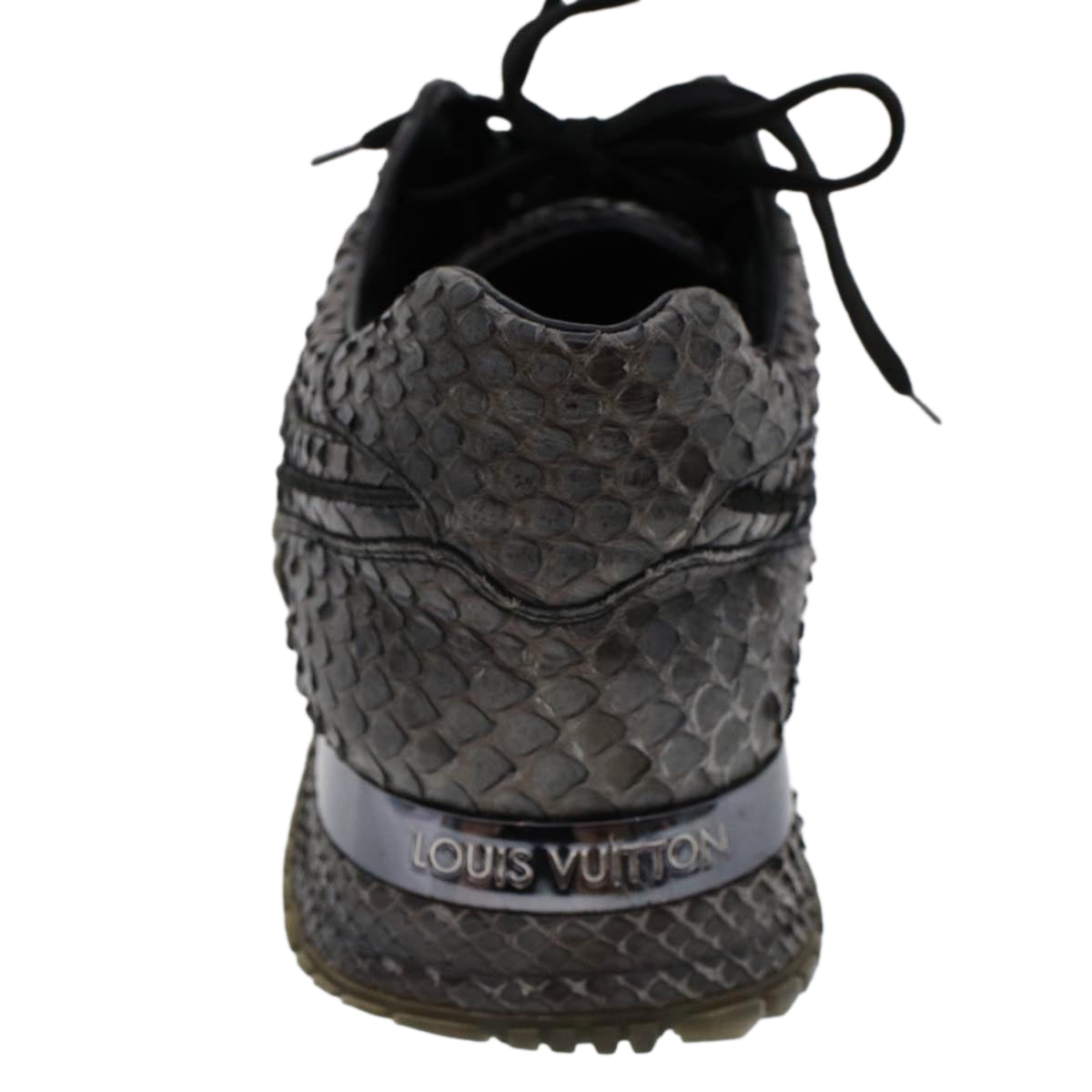LOUIS VUITTON Sneakers Exotic Leather 6 Black LV ak202