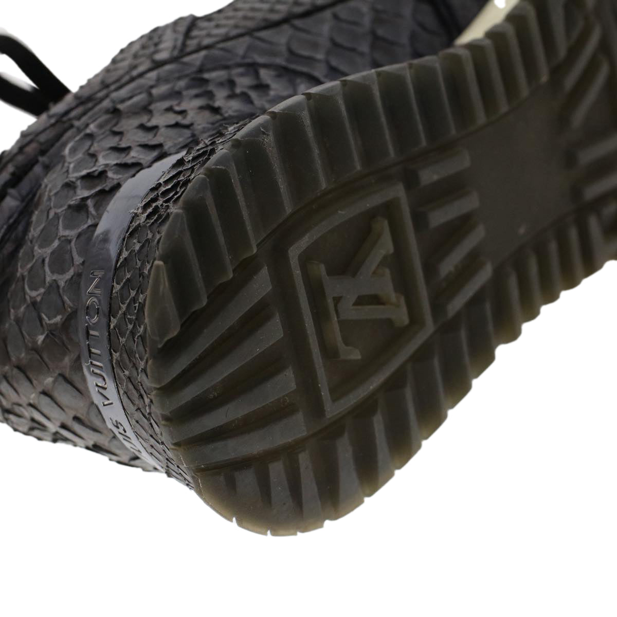 LOUIS VUITTON Sneakers Exotic Leather 6 Black LV ak202