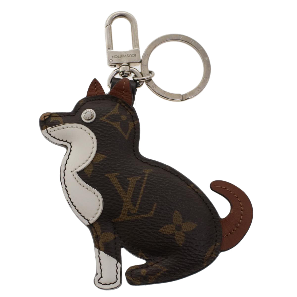 LOUIS VUITTON Monogram Porte Cles Animal Dog Bag Charm MP1995 LV ak206