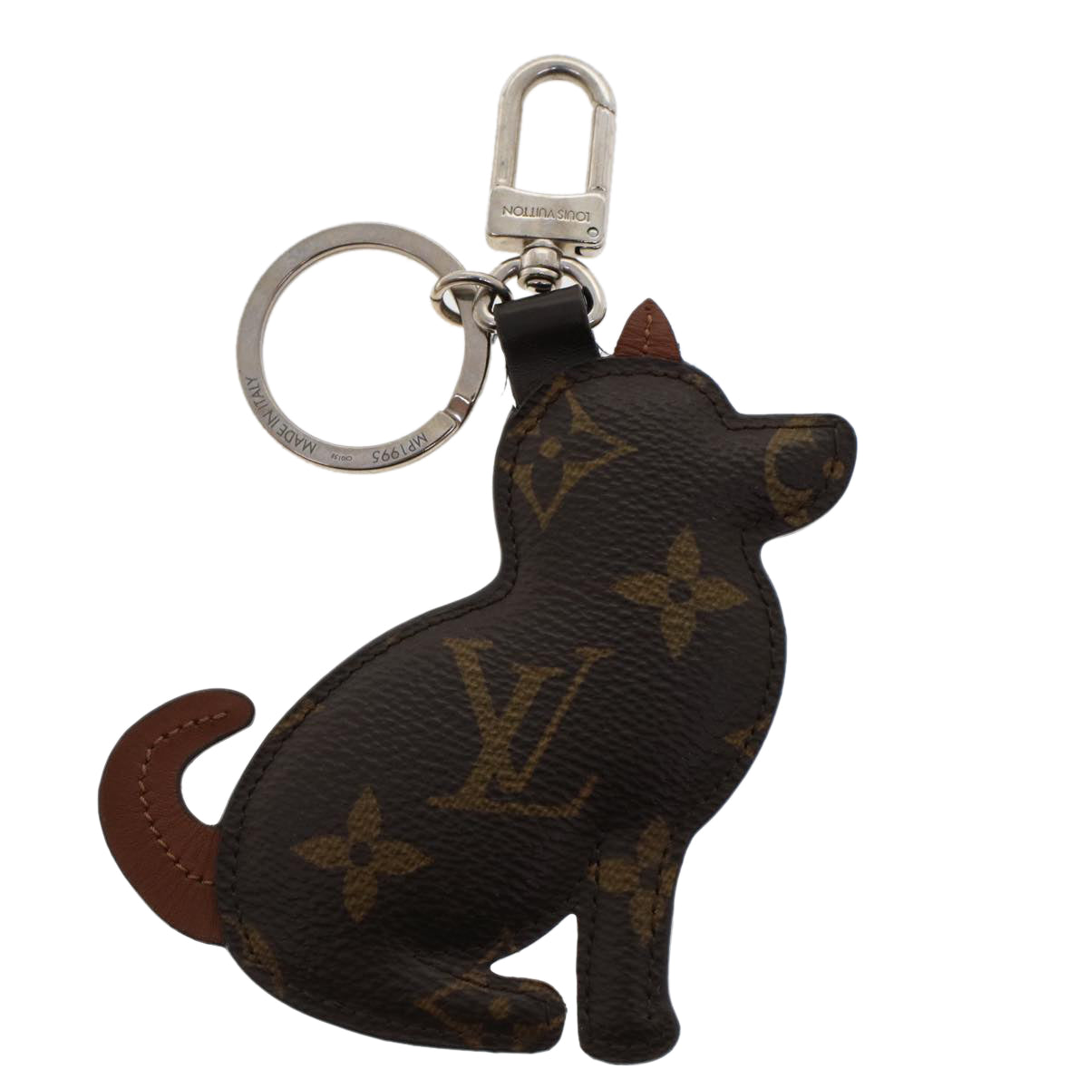 LOUIS VUITTON Monogram Porte Cles Animal Dog Bag Charm MP1995 LV ak206