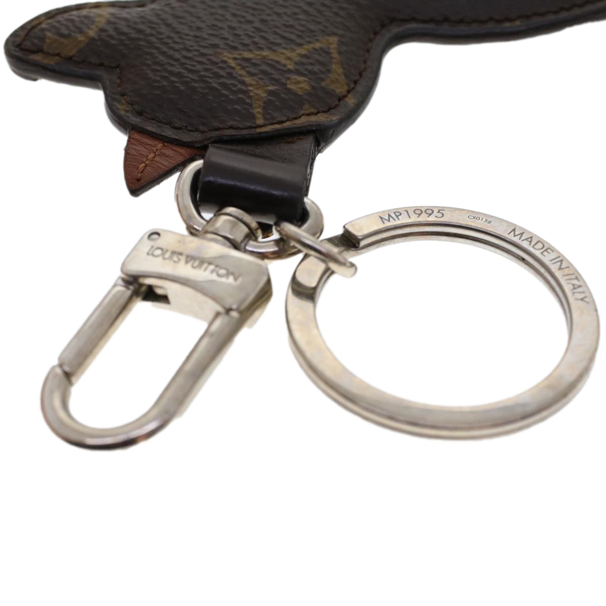 LOUIS VUITTON Monogram Porte Cles Animal Dog Bag Charm MP1995 LV ak206