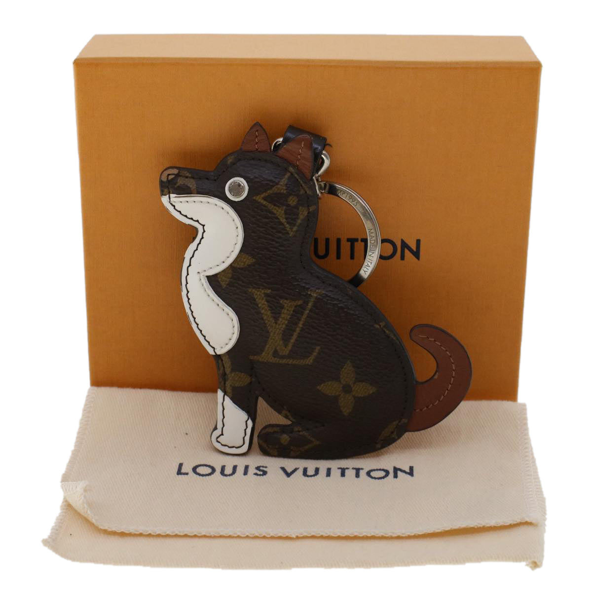 LOUIS VUITTON Monogram Porte Cles Animal Dog Bag Charm MP1995 LV ak206
