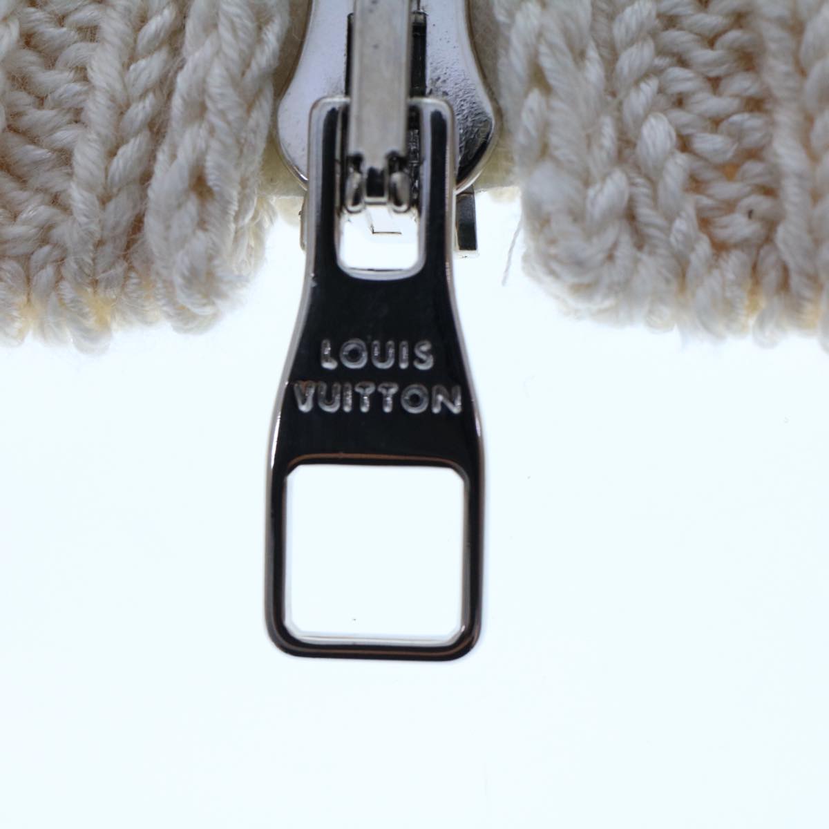 LOUIS VUITTON Knitted Sweater Jacket Cotton XS Beige RM181 GDJ HEN61W ak213