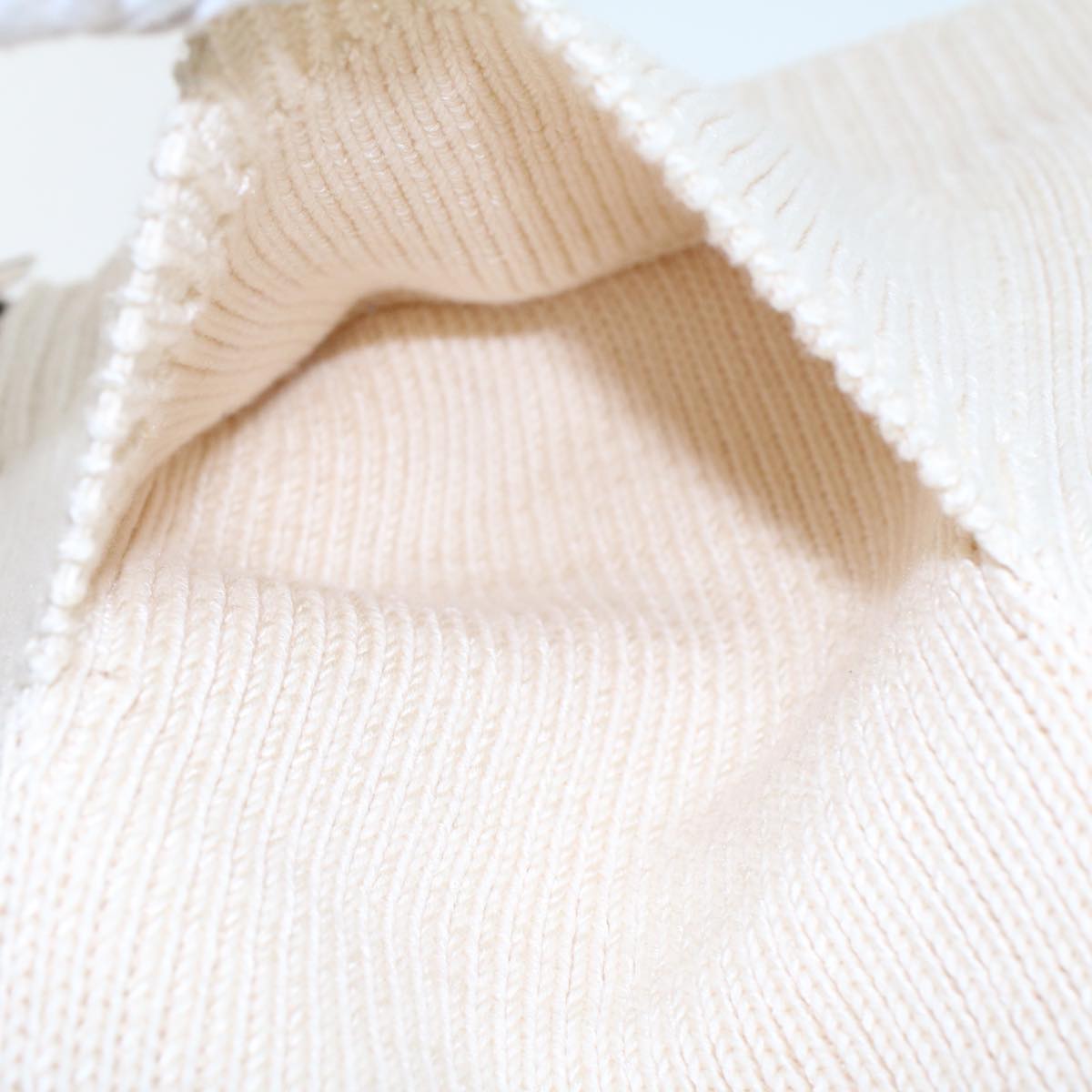 LOUIS VUITTON Knitted Sweater Jacket Cotton XS Beige RM181 GDJ HEN61W ak213