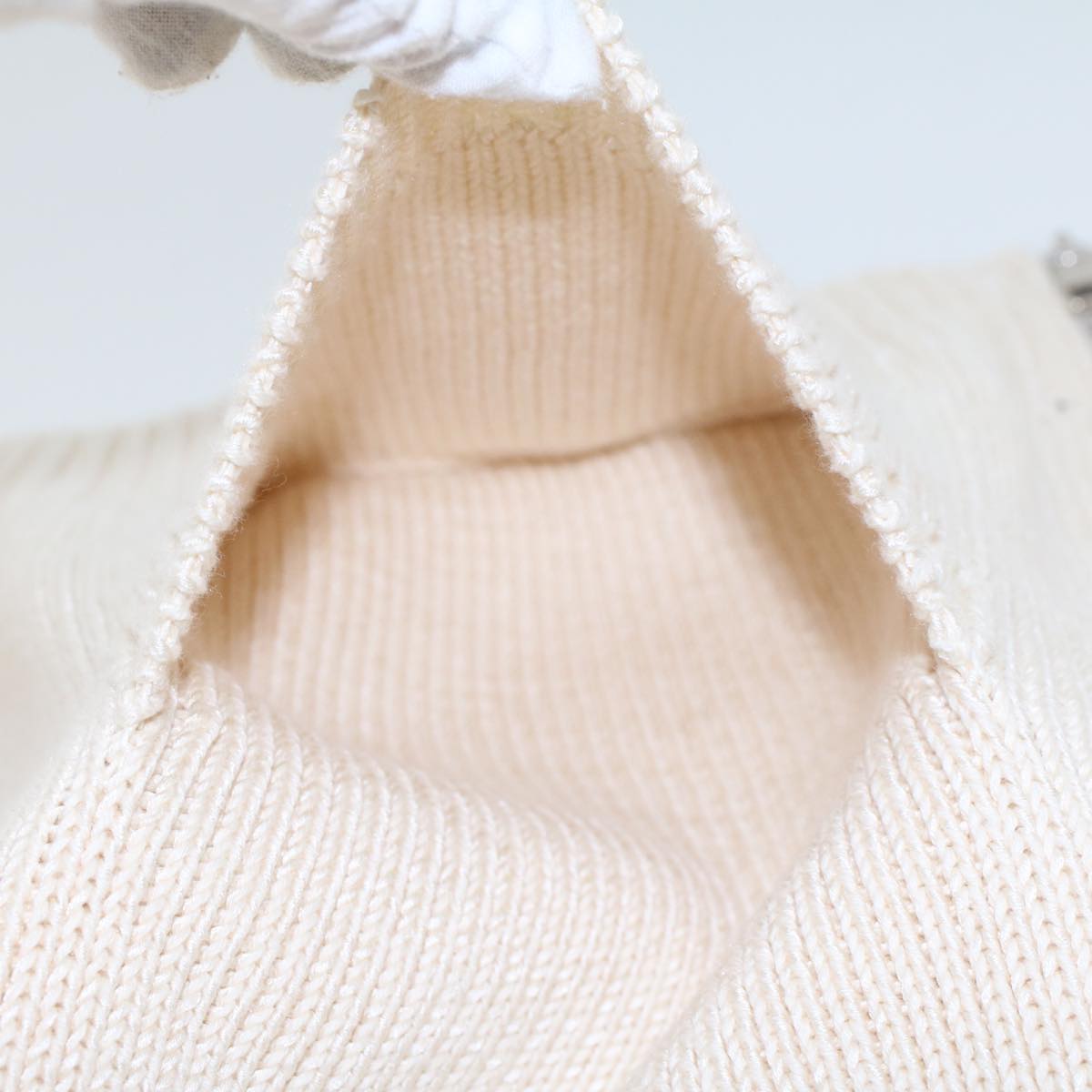 LOUIS VUITTON Knitted Sweater Jacket Cotton XS Beige RM181 GDJ HEN61W ak213