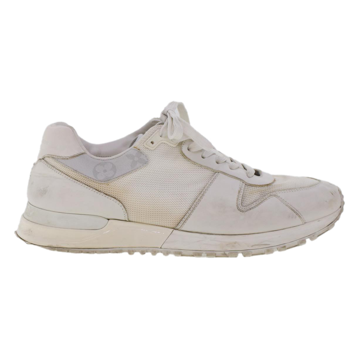 LOUIS VUITTON Monogram Runaway Line Sneakers Leather 6 White LV ak215