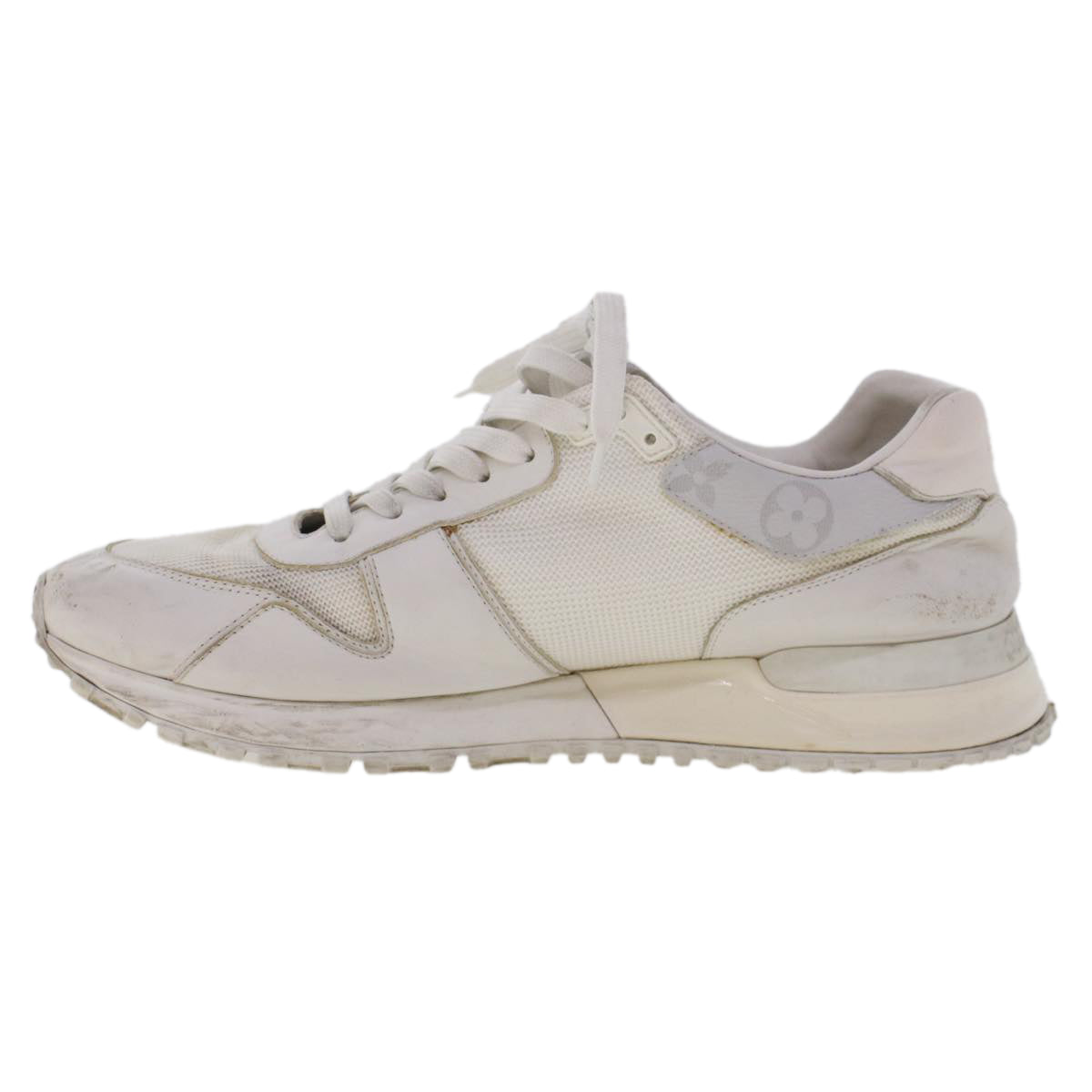LOUIS VUITTON Monogram Runaway Line Sneakers Leather 6 White LV ak215