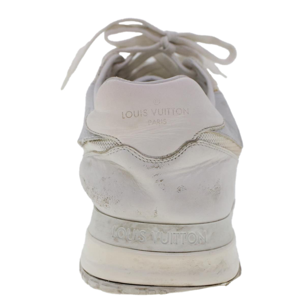 LOUIS VUITTON Monogram Runaway Line Sneakers Leather 6 White LV ak215