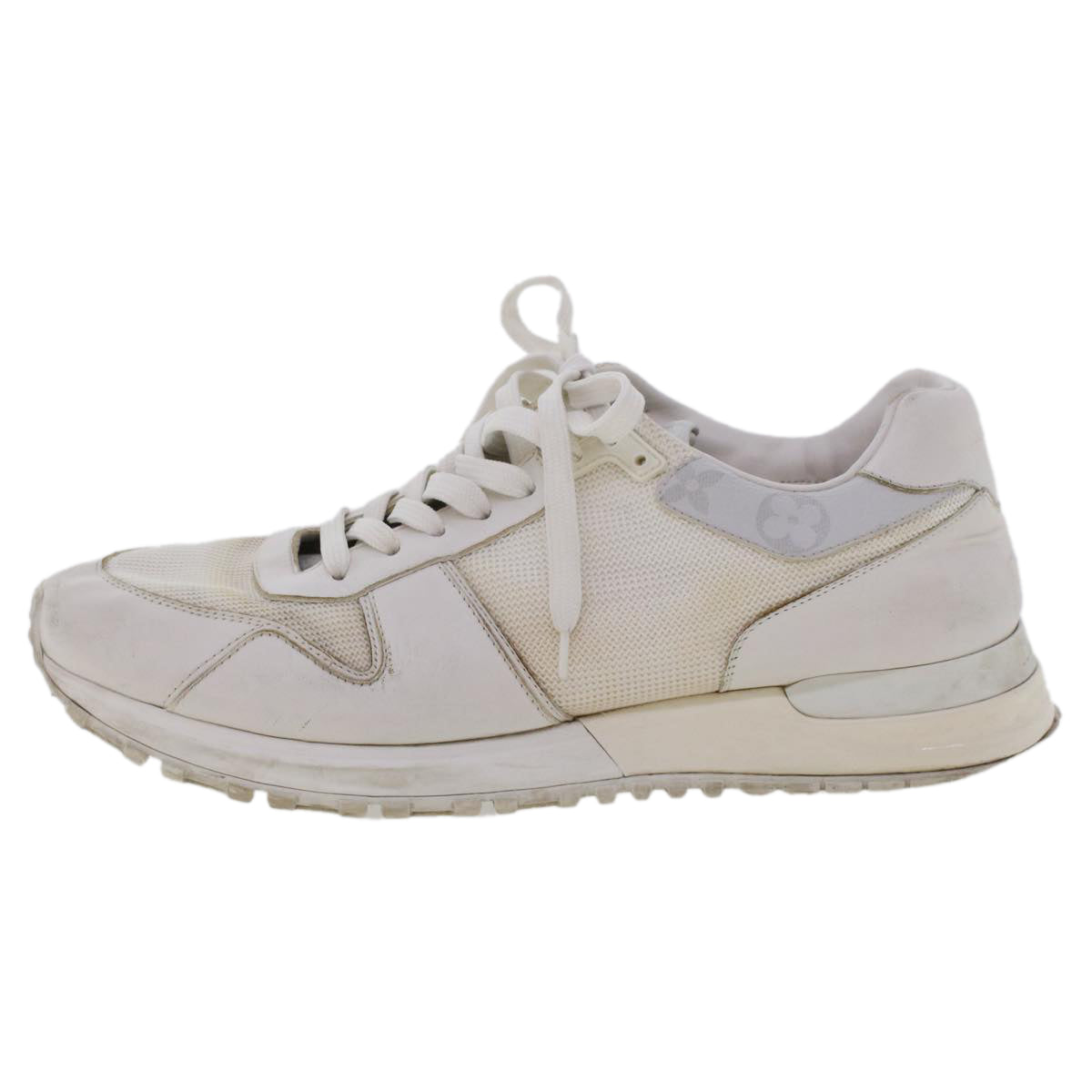 LOUIS VUITTON Monogram Runaway Line Sneakers Leather 6 White LV ak215