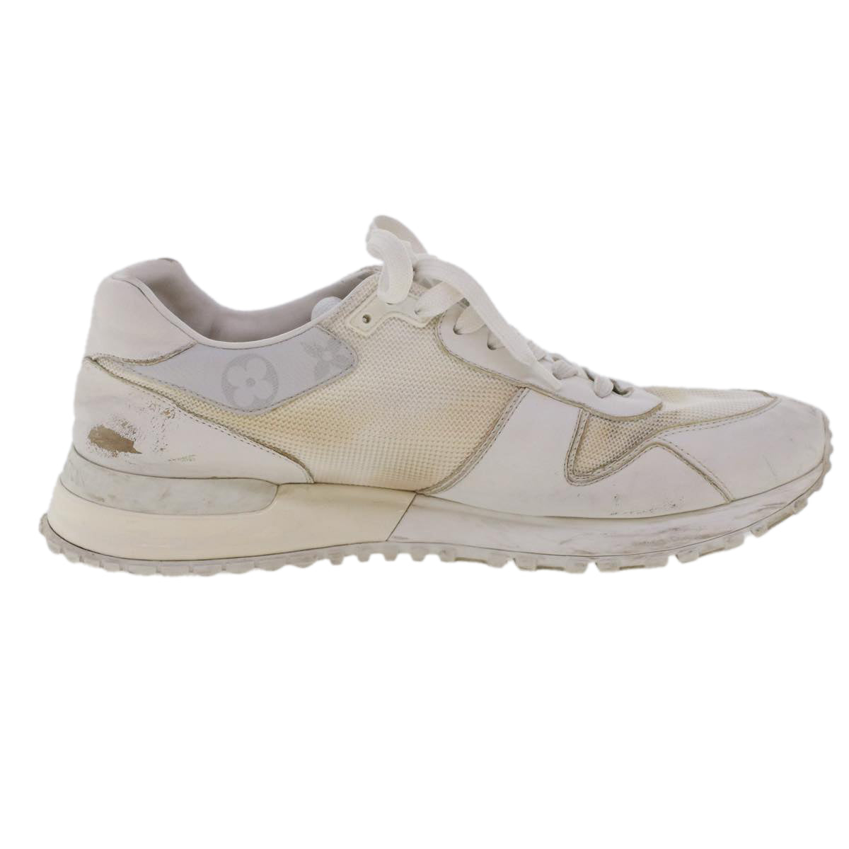 LOUIS VUITTON Monogram Runaway Line Sneakers Leather 6 White LV ak215
