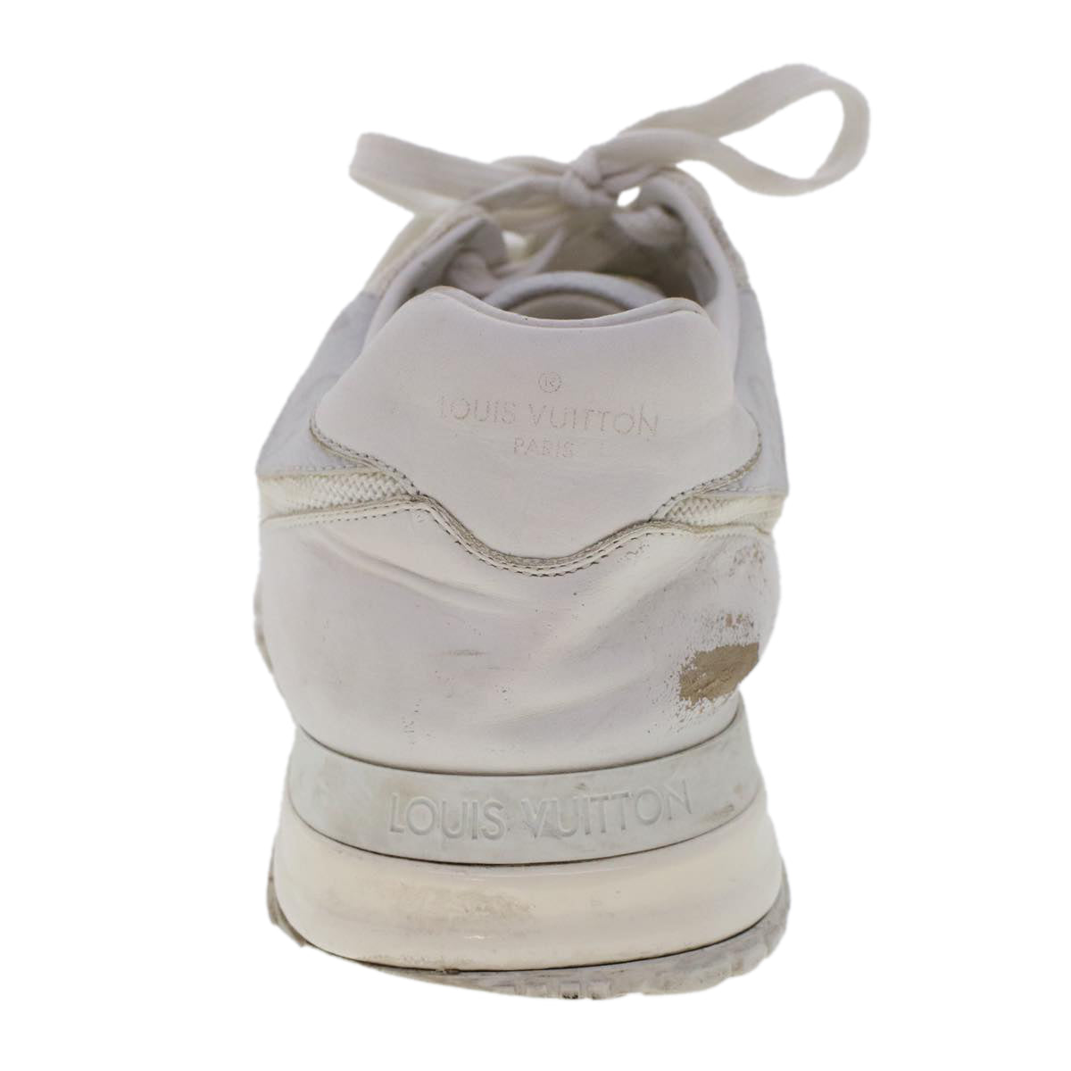 LOUIS VUITTON Monogram Runaway Line Sneakers Leather 6 White LV ak215