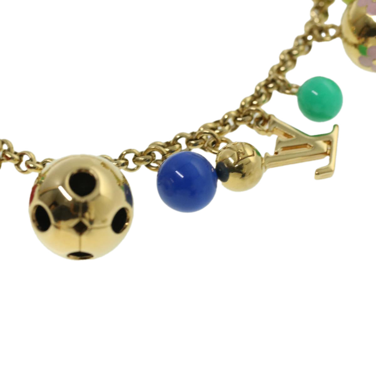LOUIS VUITTON Porte Cles Chaine Grelots Key Holder Multicolor M62226 am3584