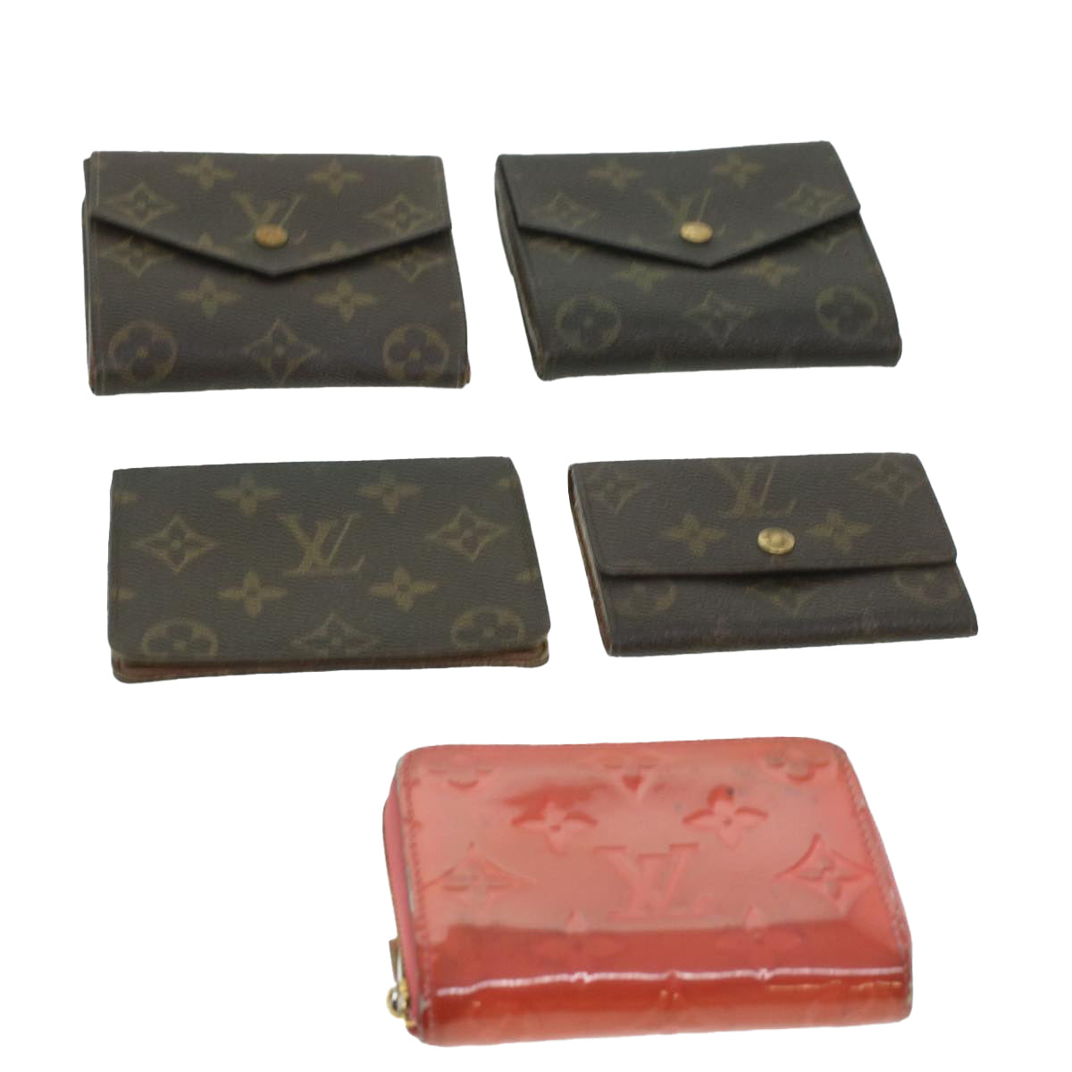 LOUIS VUITTON Monogram Monogram Vernis Wallet 5Set Pink LV am3676