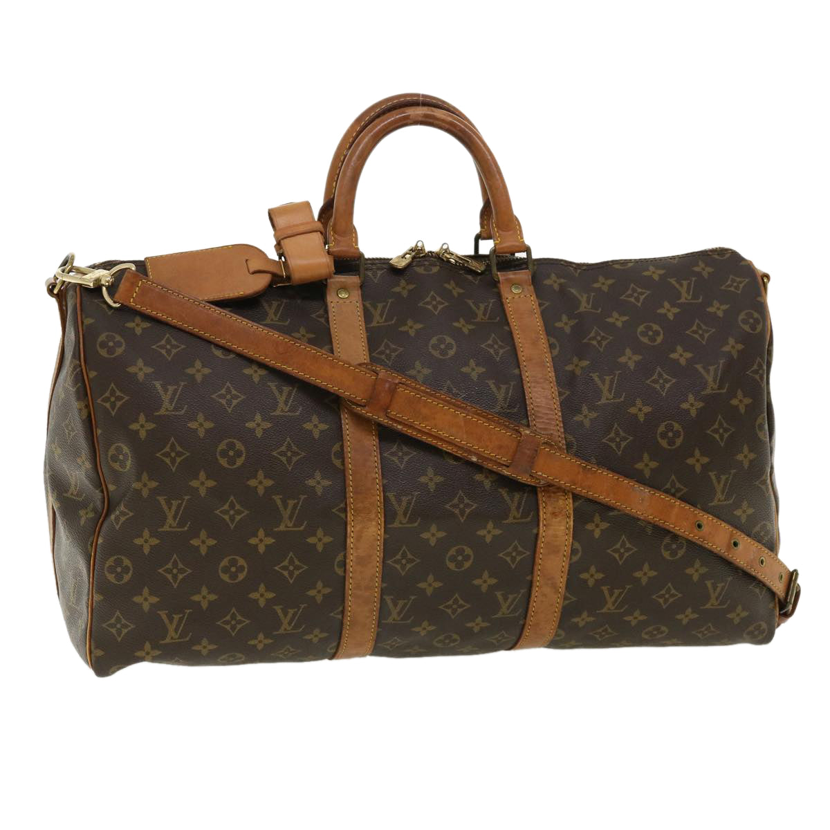 LOUIS VUITTON Monogram Keepall Bandouliere 50 Boston Bag M41416 LV am3865