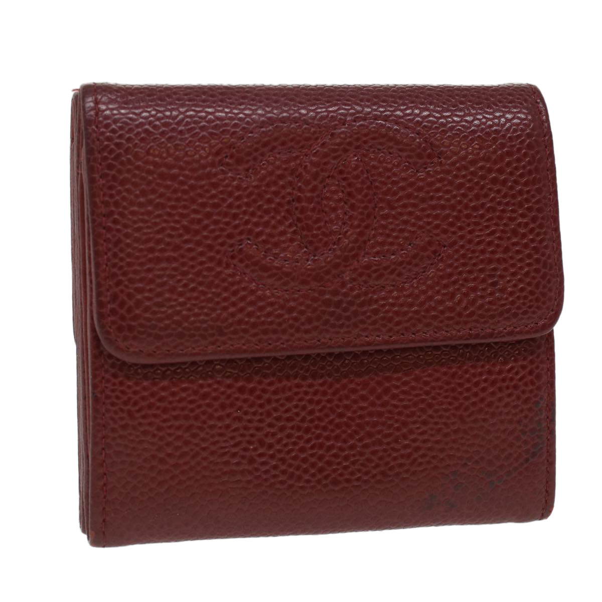 Luxury Chanel Wallet Caviar Skin Red CC  am3885