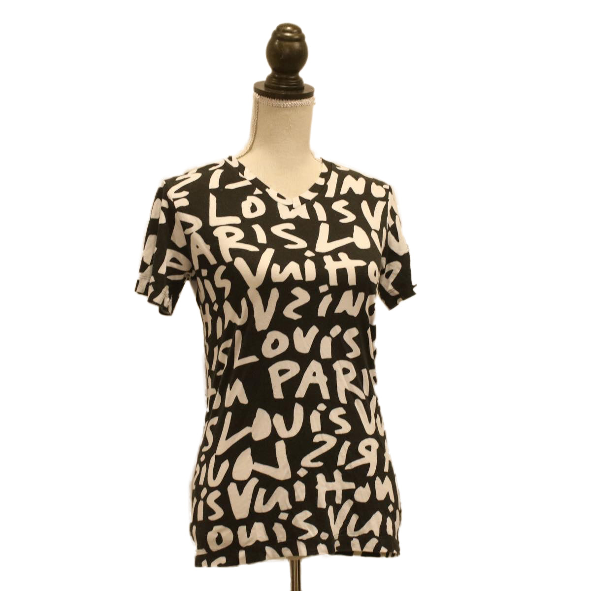 LOUIS VUITTON Monogram Graffiti Shirt XS Black White LV am3915
