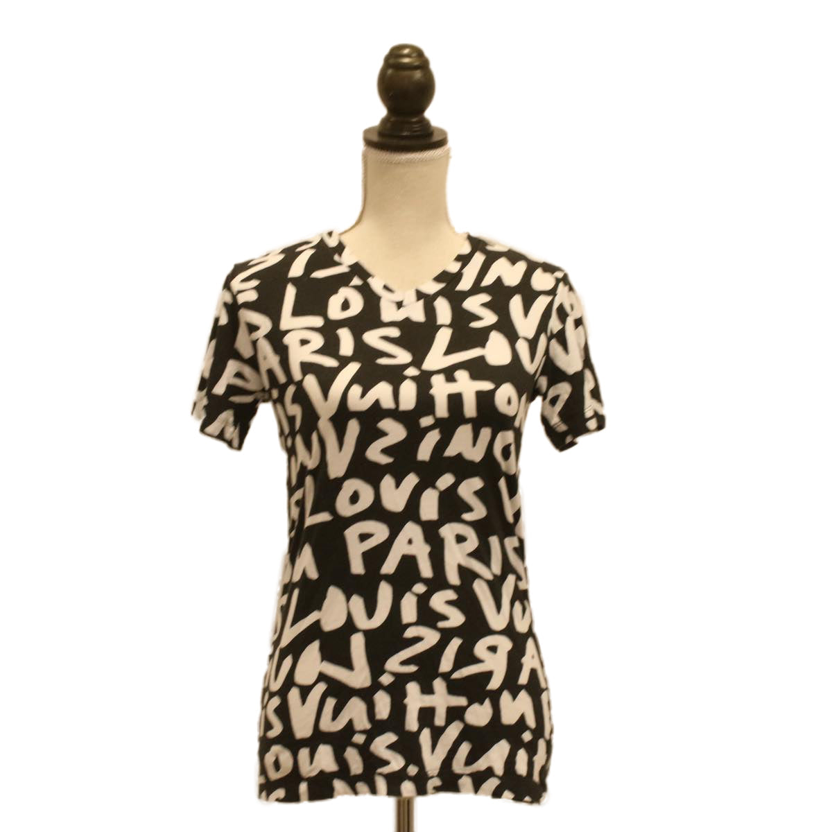 LOUIS VUITTON Monogram Graffiti Shirt XS Black White LV am3915