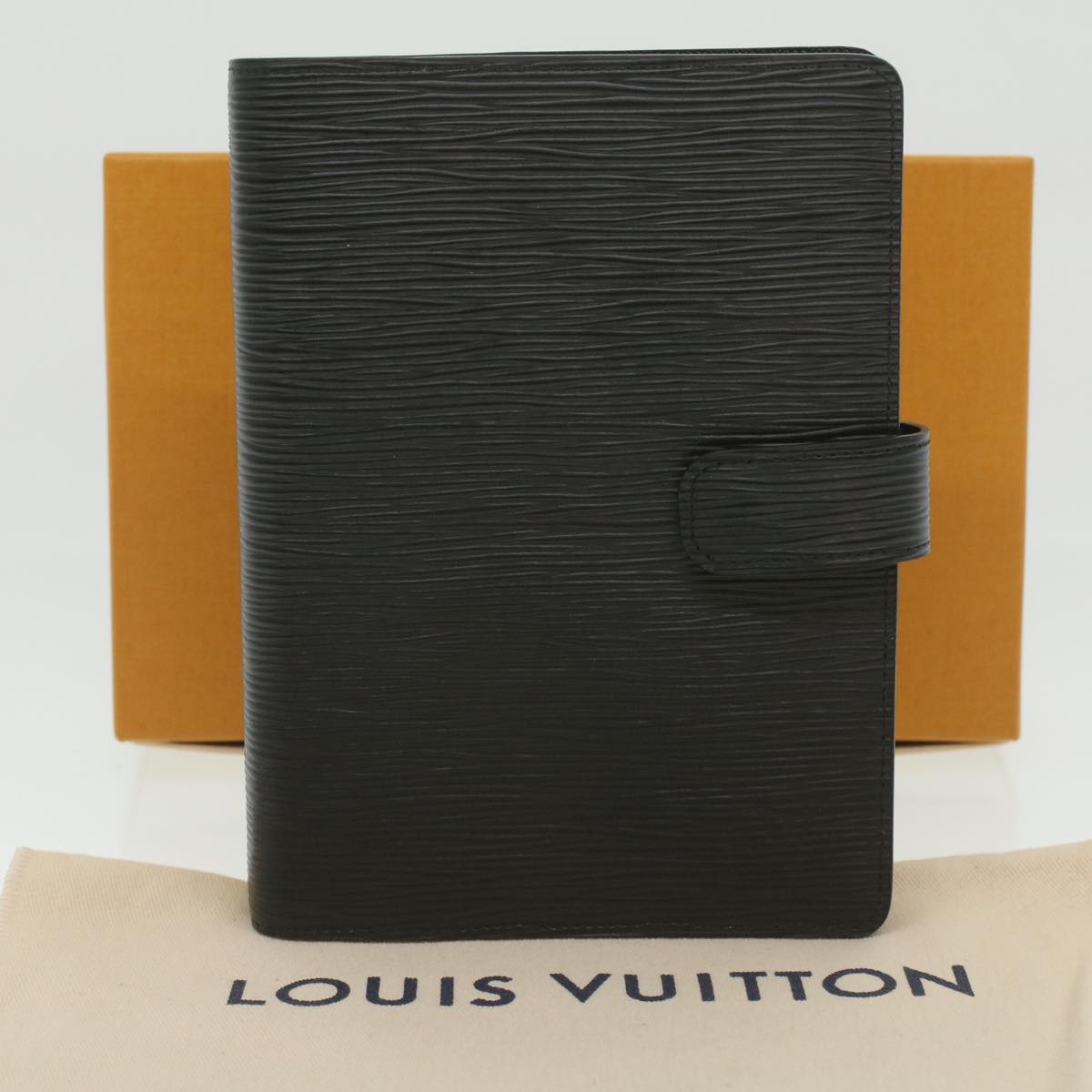 LOUIS VUITTON Epi Agenda MM Day Planner Cover Black R20202 LV am3944