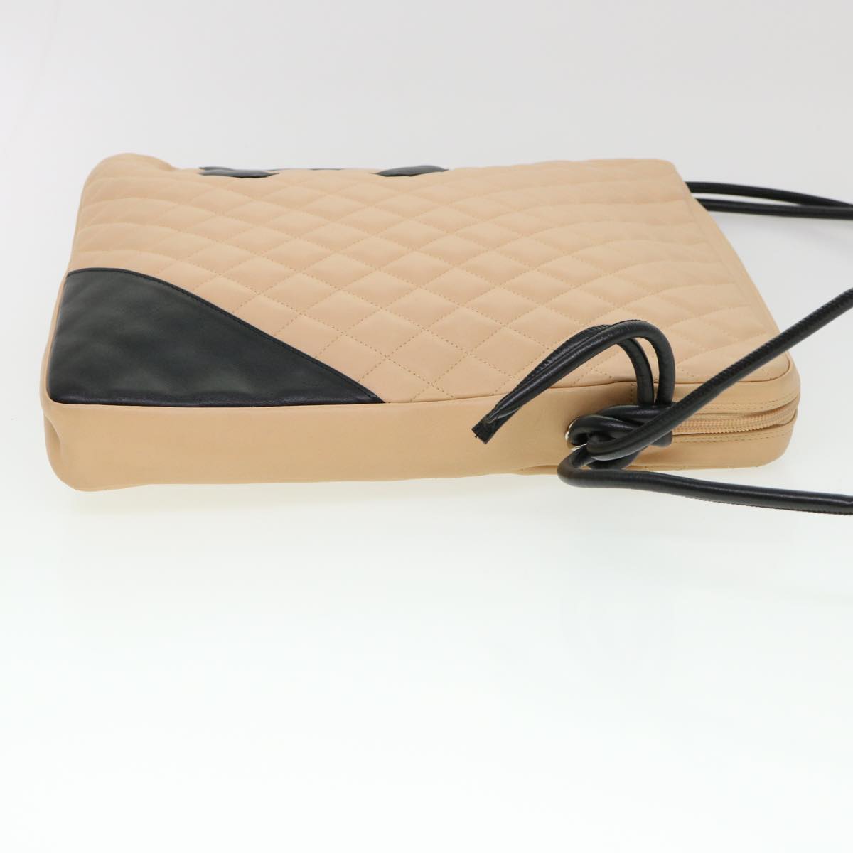 Luxury Chanel Cambon Line Shoulder Bag Caviar Skin Beige CC  am4027