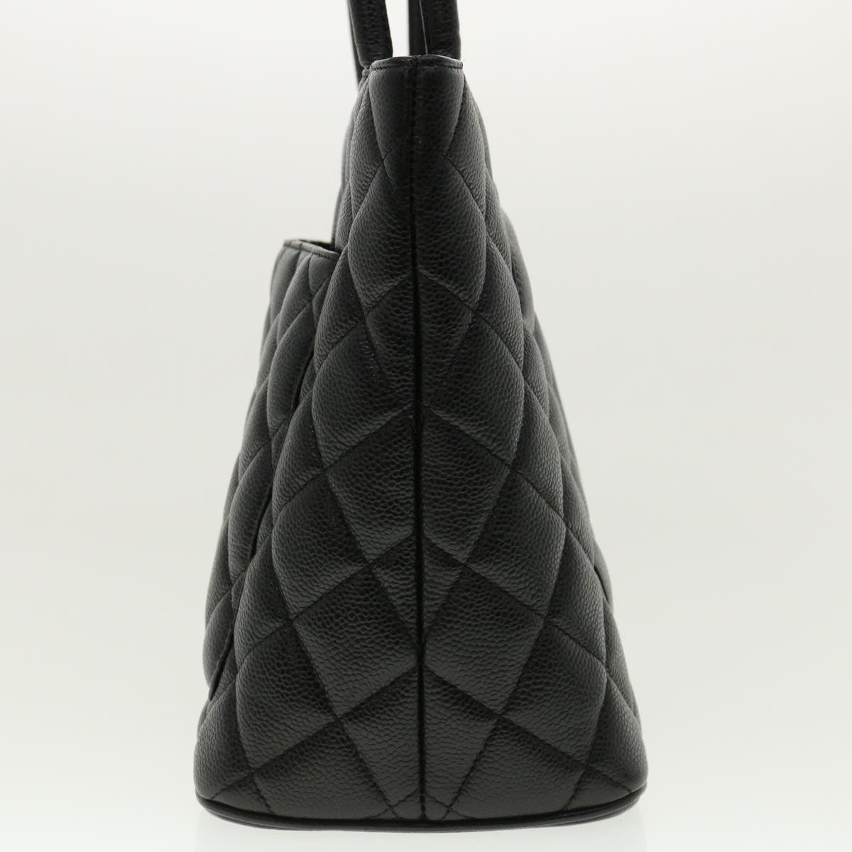 Luxury Chanel Tote Bag Caviar Skin Black CC  am4270