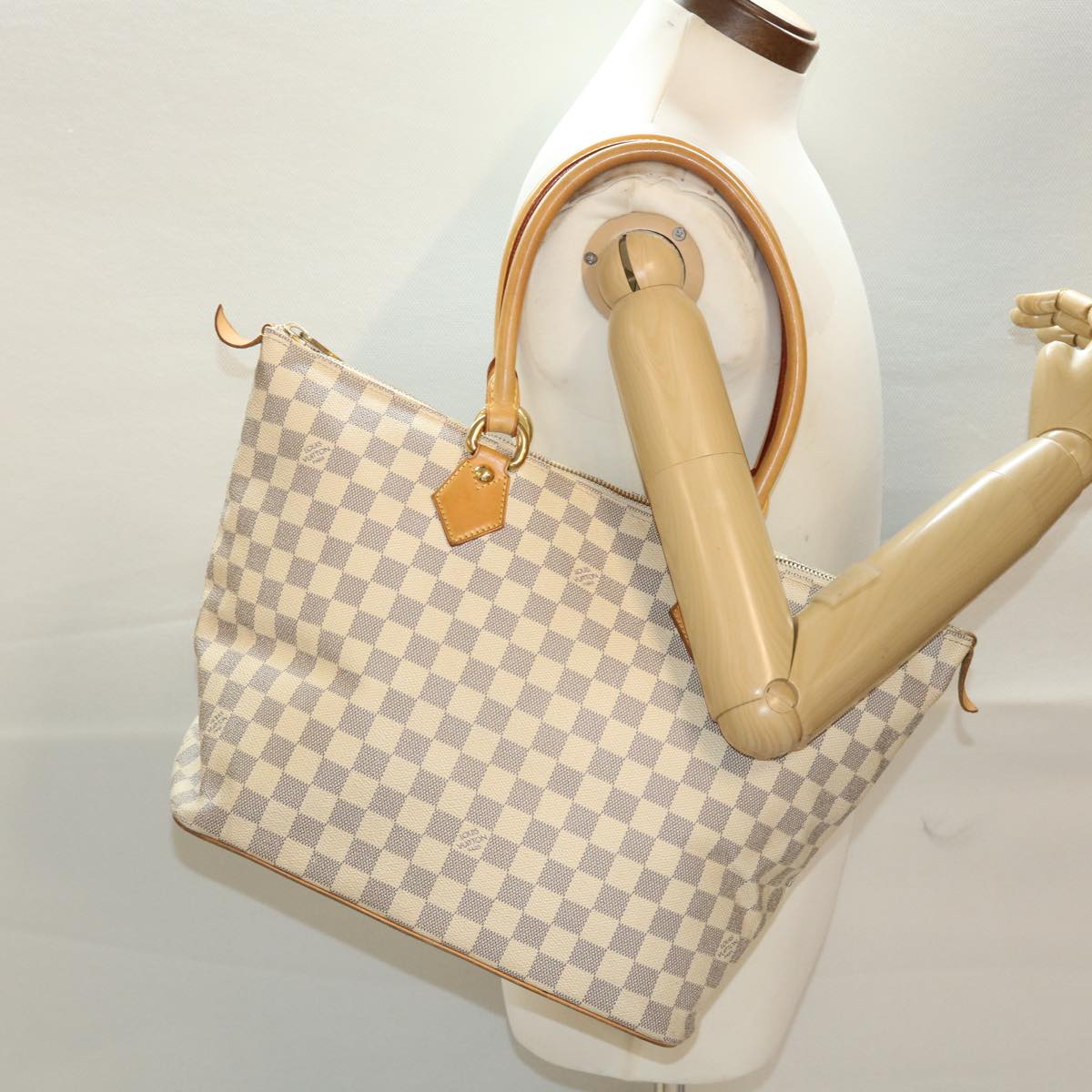 LOUIS VUITTON Damier Azur Saleya MM Tote Bag N51185 LV am4496